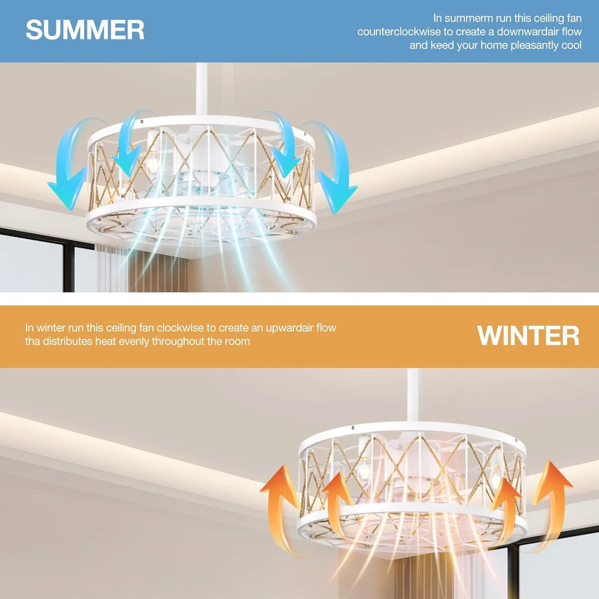 White Ceiling Fan with Lights T963958