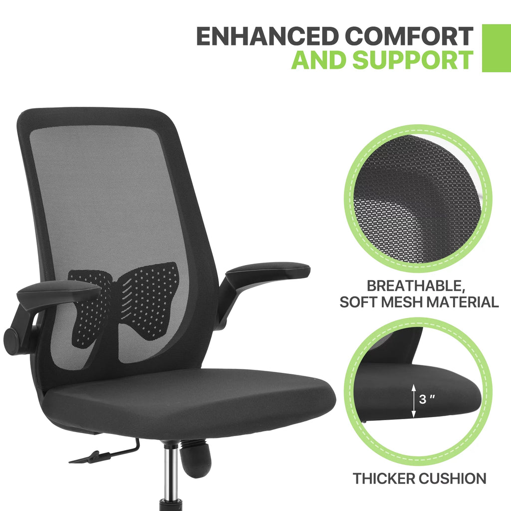 Black Adjustable Mesh Office Chair with Armrest K996