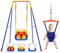 2-in-1 Toddler Swing Set and Baby Jumper V13578