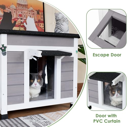 Insulated Weatherproof Cat House with Asphalt Roof S544350