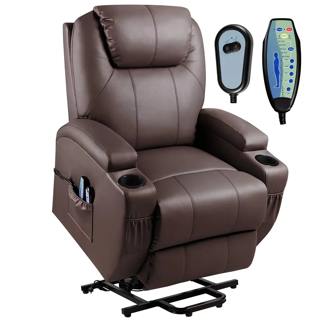 Black Faux Leather Power Lift Recliner P423716
