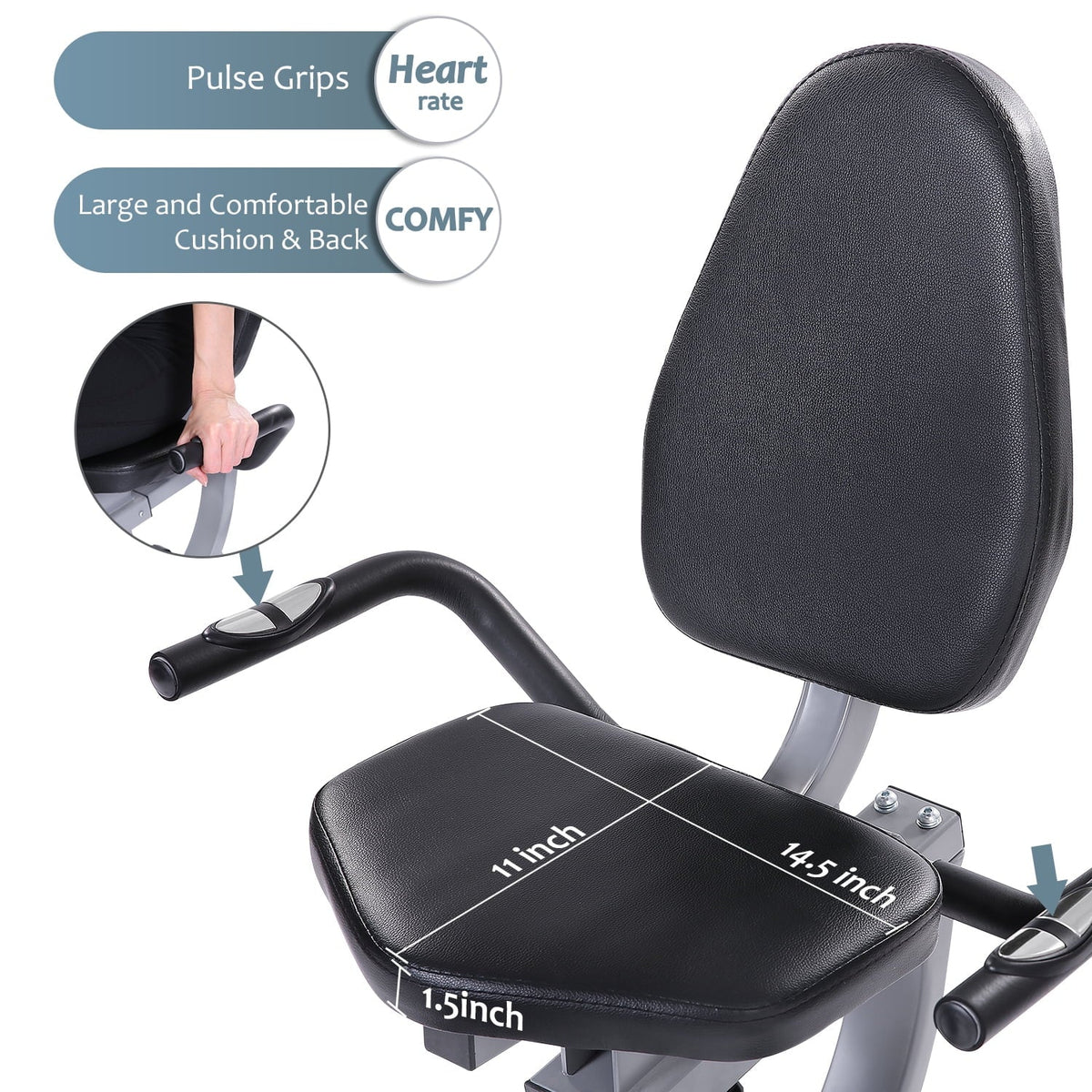 Indoor Recumbent Exercise Bike with Adjustable Seat K81195