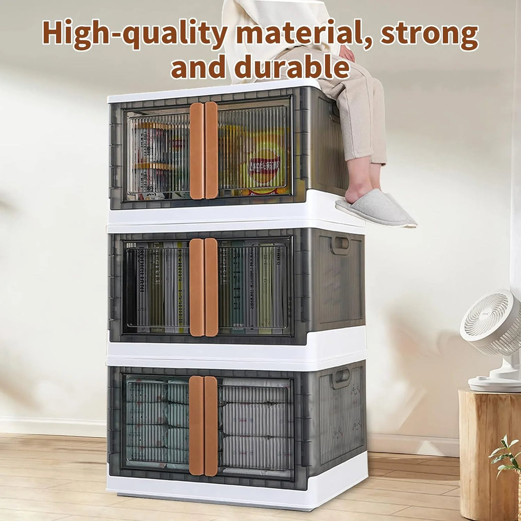 Foldable Cube Storage Bins with Lids, 3 Pack, 8.4 Gal Q587435