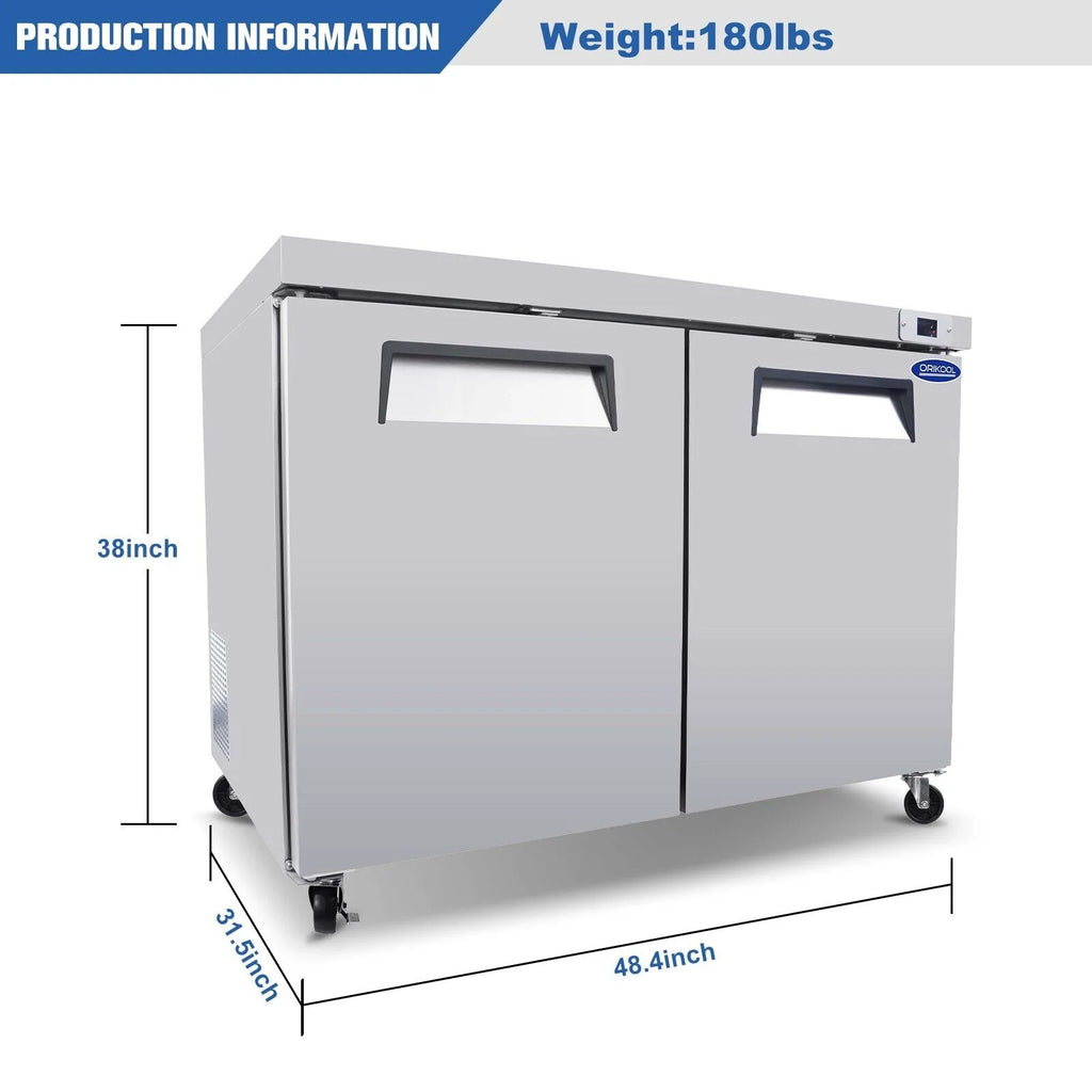 2-Door Stainless Steel Undercounter Work Top Freezer 14.1 Cu.Ft Z82085