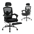 Grey High-Back Mesh Office Chair with Footrest P76344