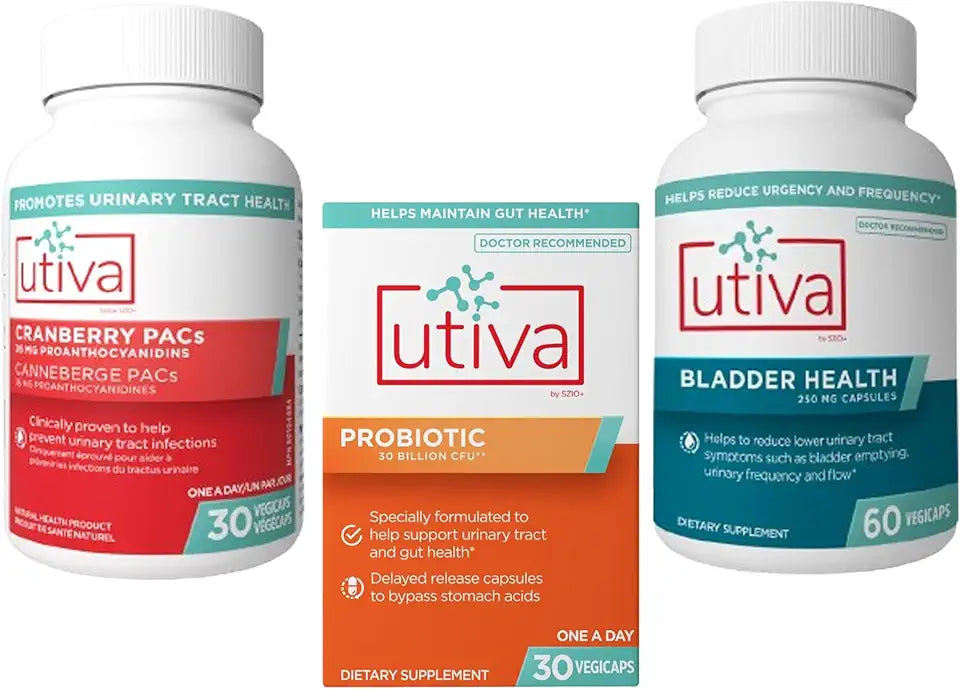 Cranberry PACs Supplement 30 Vegi Capsule + Probiotic 30 Delayed Release Vegi Capsule + Bladder Health 60 Capsule V845