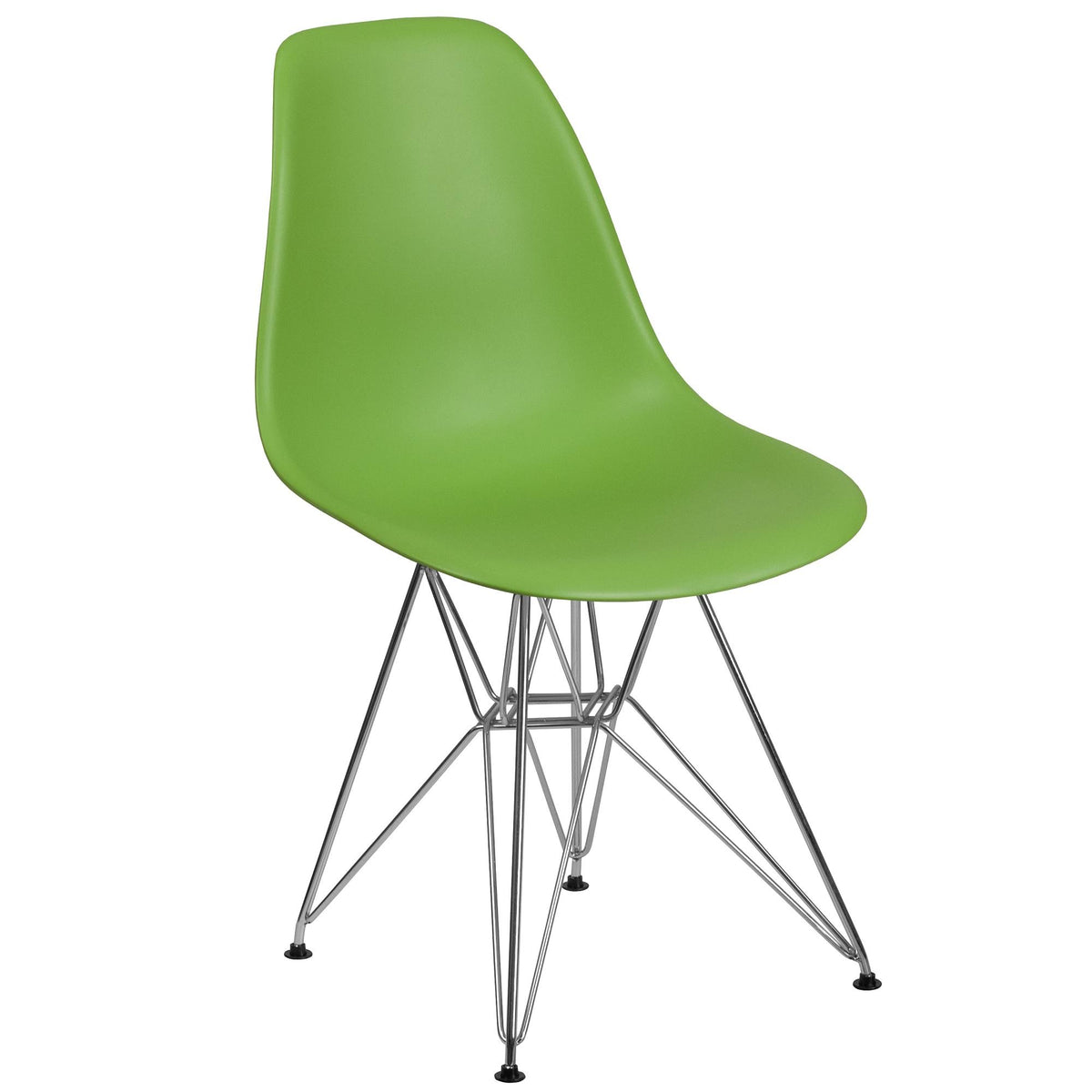 Green and Silver Accent Chair with Chrome Legs R643