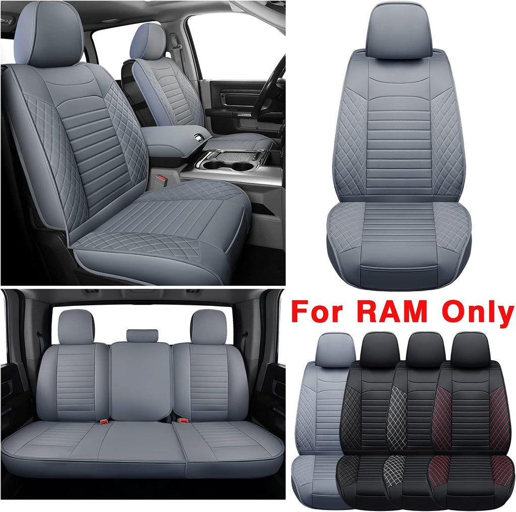 Black&Red Waterproof Faux Leather Full Set Seat Covers J81172