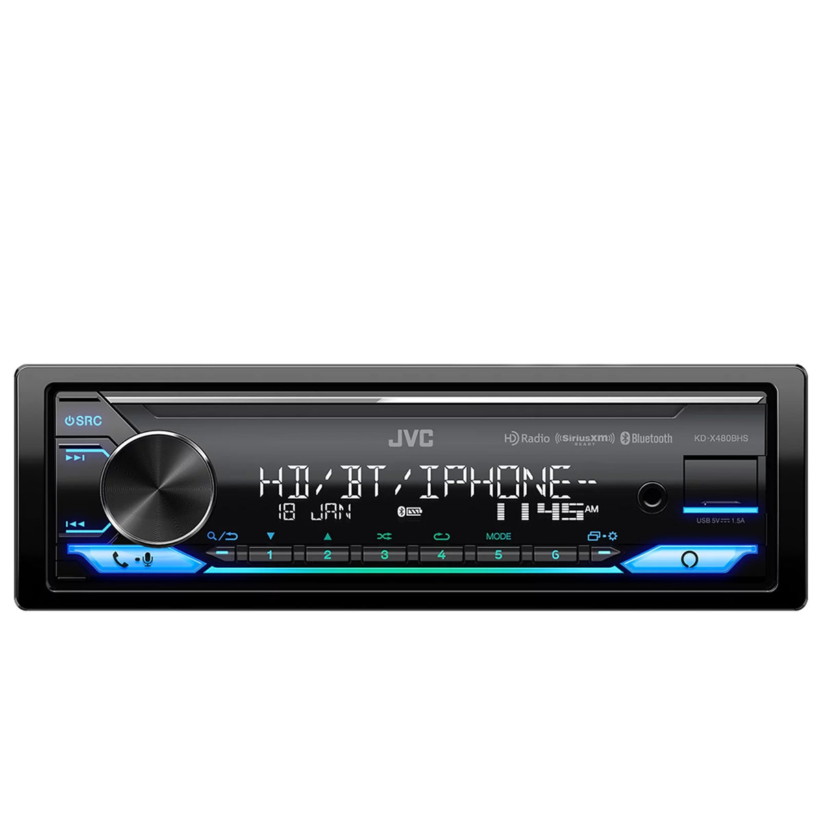 Single DIN Bluetooth USB AUX AM/FM Car Stereo Receiver with 6.5" Speakers T304768