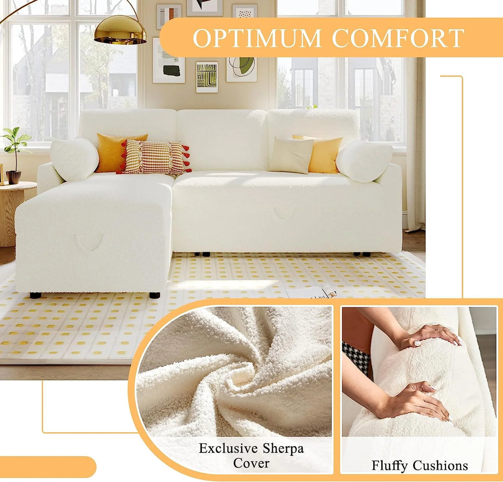 L Shaped Sleeper Sofa with Storage Chaise I87272