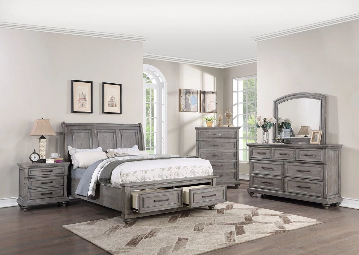 Contemporary Grey 6pc Queen Size Bedroom Furniture Set V263730