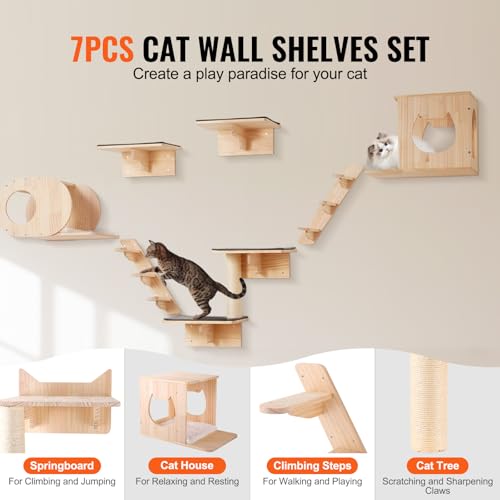 Wall Mounted Cat Shelves Set of 6 T968