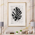 Palm Leaf Painting on Canvas Gold Floater Frame 40x22 X243433