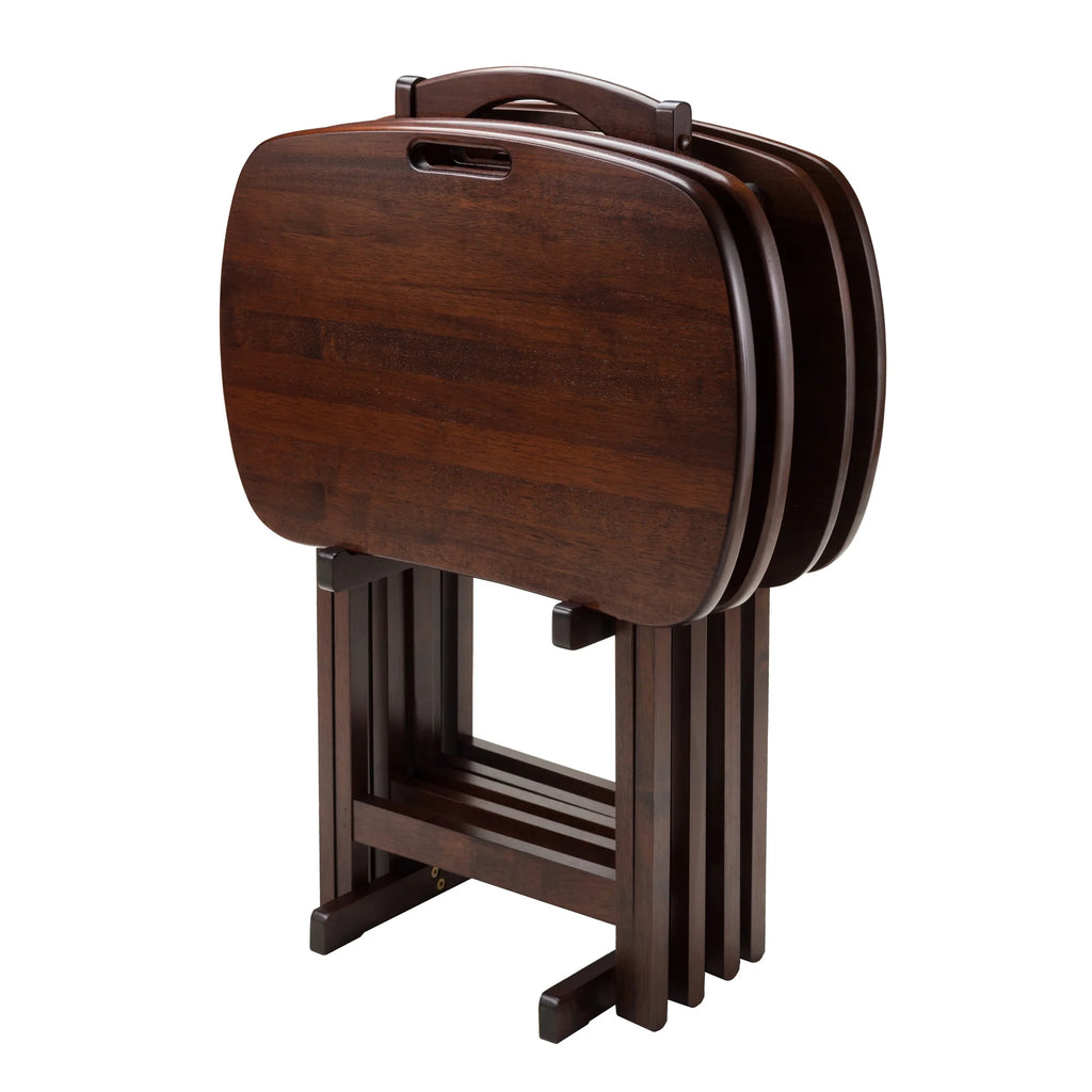 Set of 4 Walnut Folding Snack Table C491259