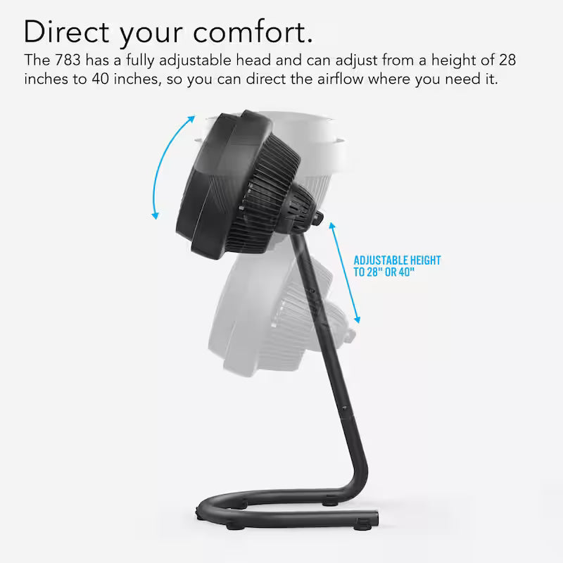 12 in. 3 Speeds Adjustable Height Floor Fan M494222