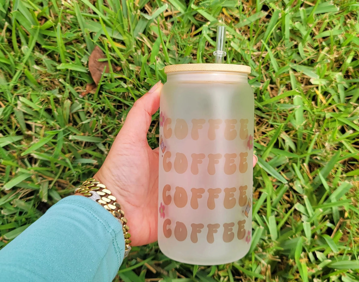 16 oz Coffee Beer Can Glass K137