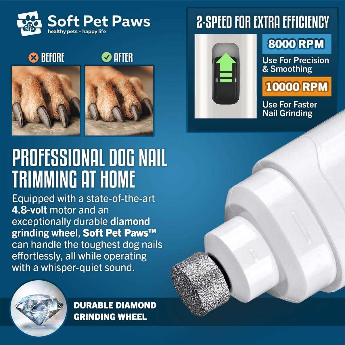 Dog Nail Grinder with 2 LED Lights Y3004