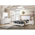 Glossy White 4-Piece Faux Leather Full Size Bedroom Set X52352