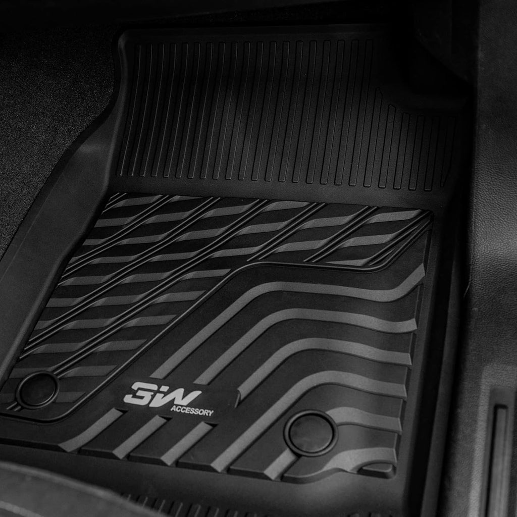 Black TPE All Weather Floor Mats 1st and 2nd Row Full Set P8768