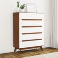 White and Walnut 5-drawer Chest R284