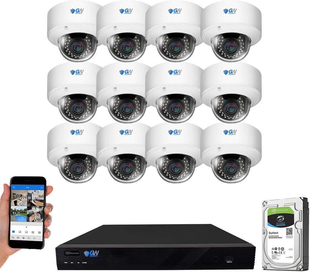 16 Channel 4K NVR 12 x 5MP PoE Security Camera System I737