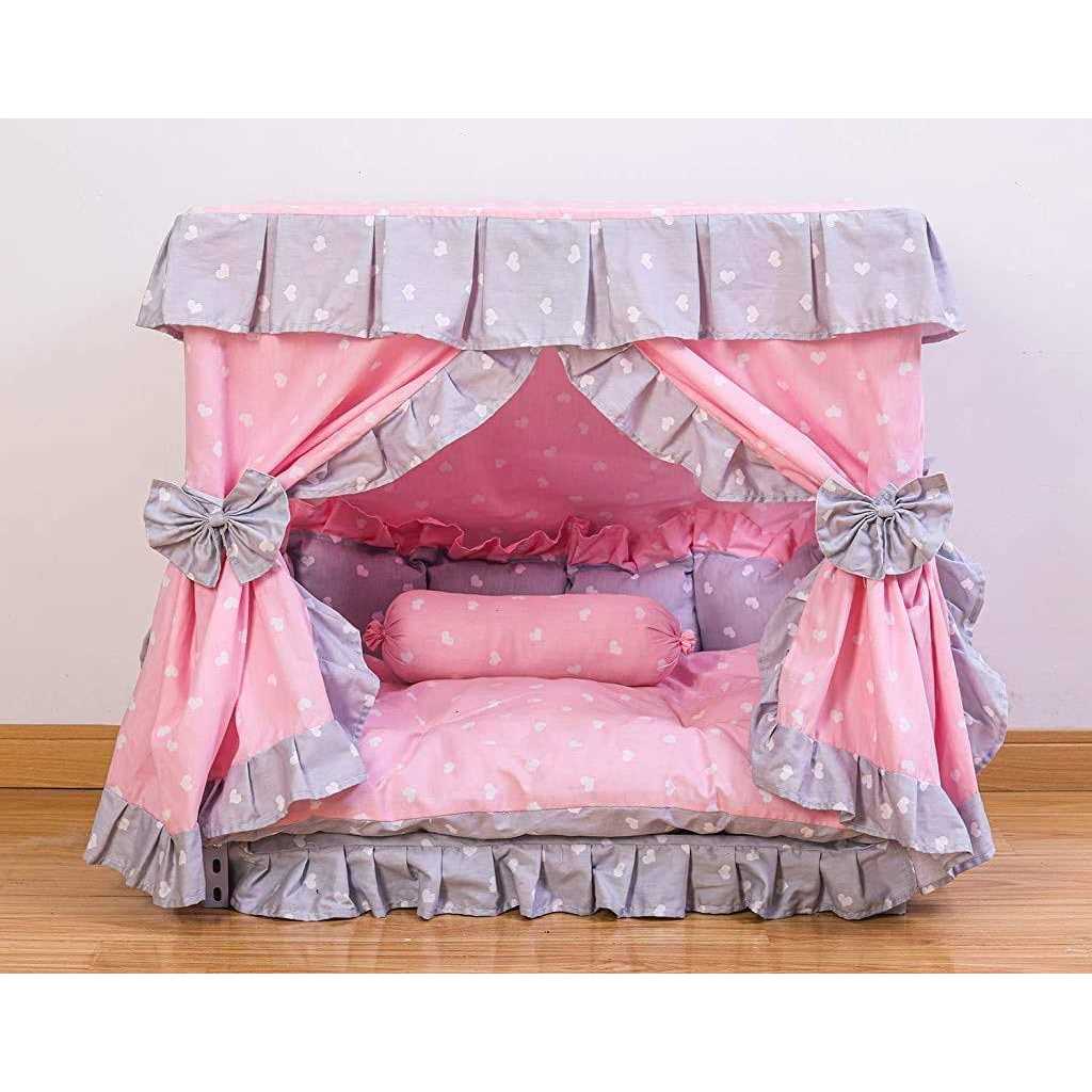 Handmade Pet Dog Bed House with Pillow J21775