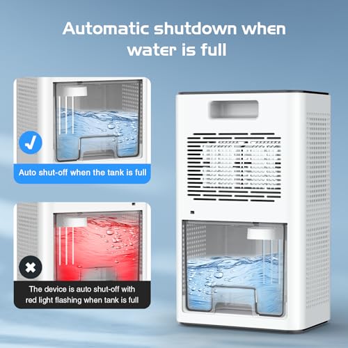 850 Sq.Ft 86OZ Water Tank Dehumidifier with Timer Auto Shut Off P559