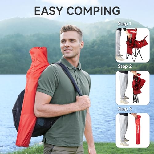 4 Pack Grey Folding Camping Chairs with Cooler Pouch J4045