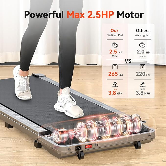 Walking Pad Treadmill 265 lbs Capacity 2.5HP E95783