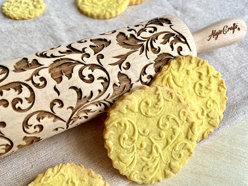 Embossing Rolling Pin with Flowers Pattern X46170