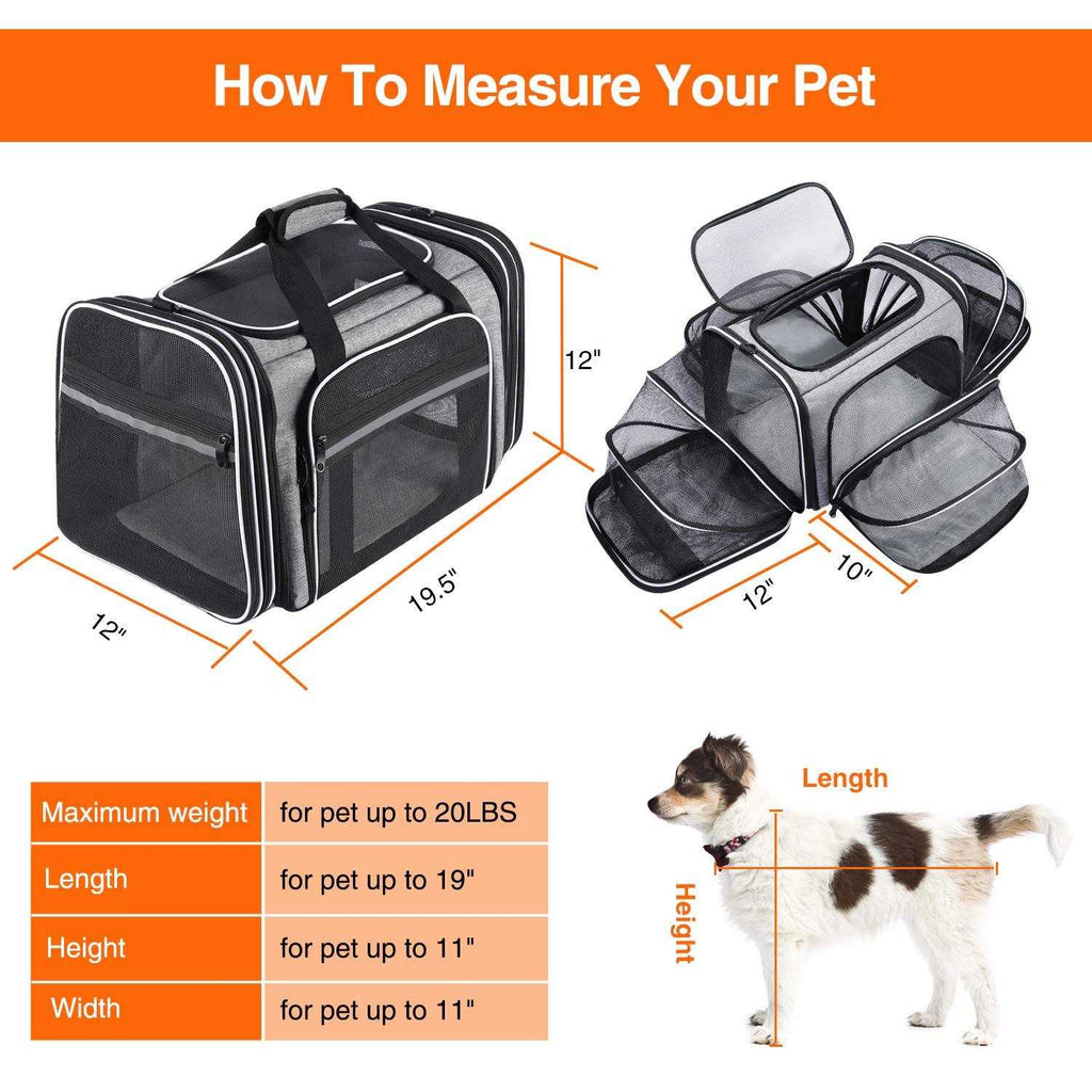 Soft Sided Pet Carrier 4 Expandable Collapsible G228