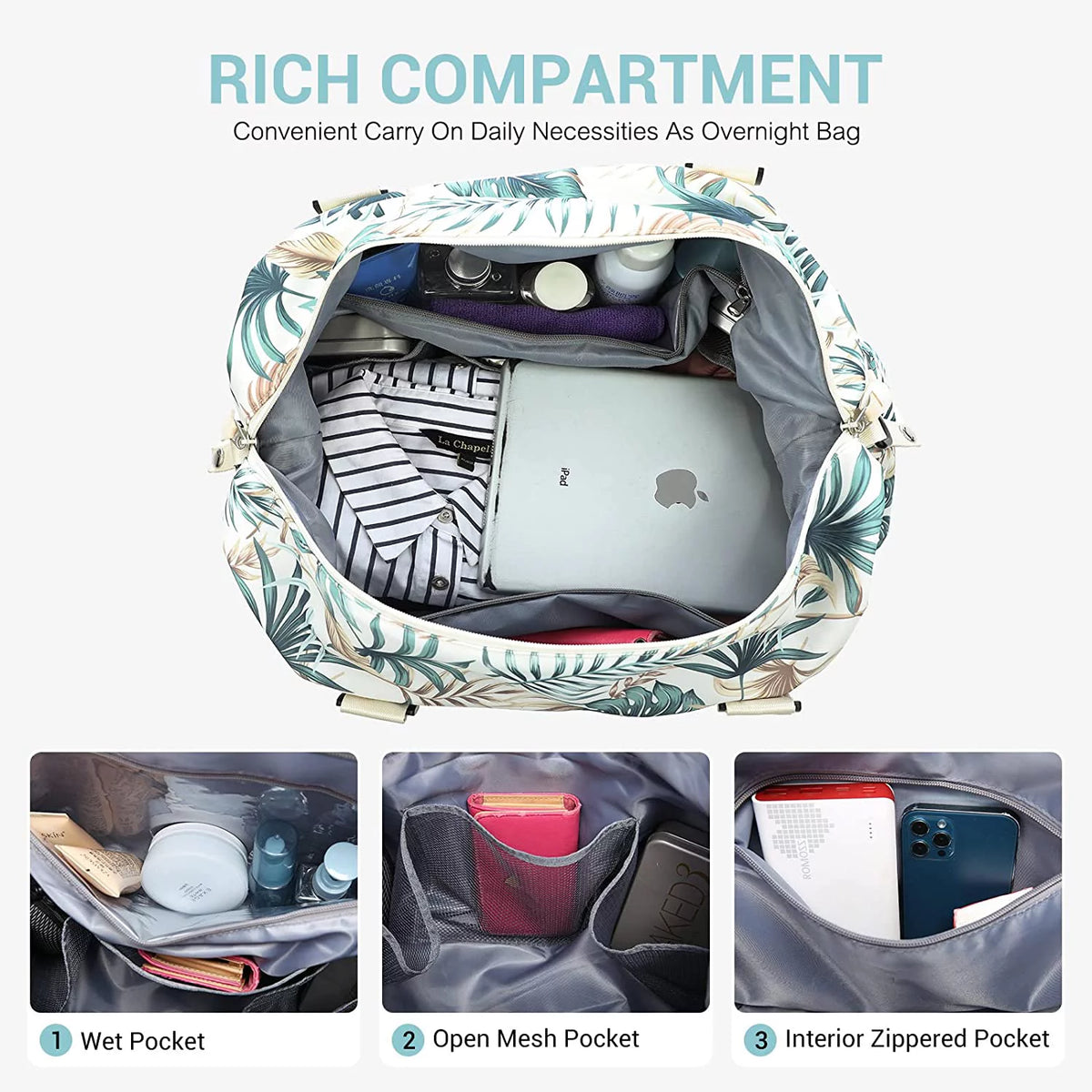 Large Travel Duffel Bag with Wet & Dry Separation P5235
