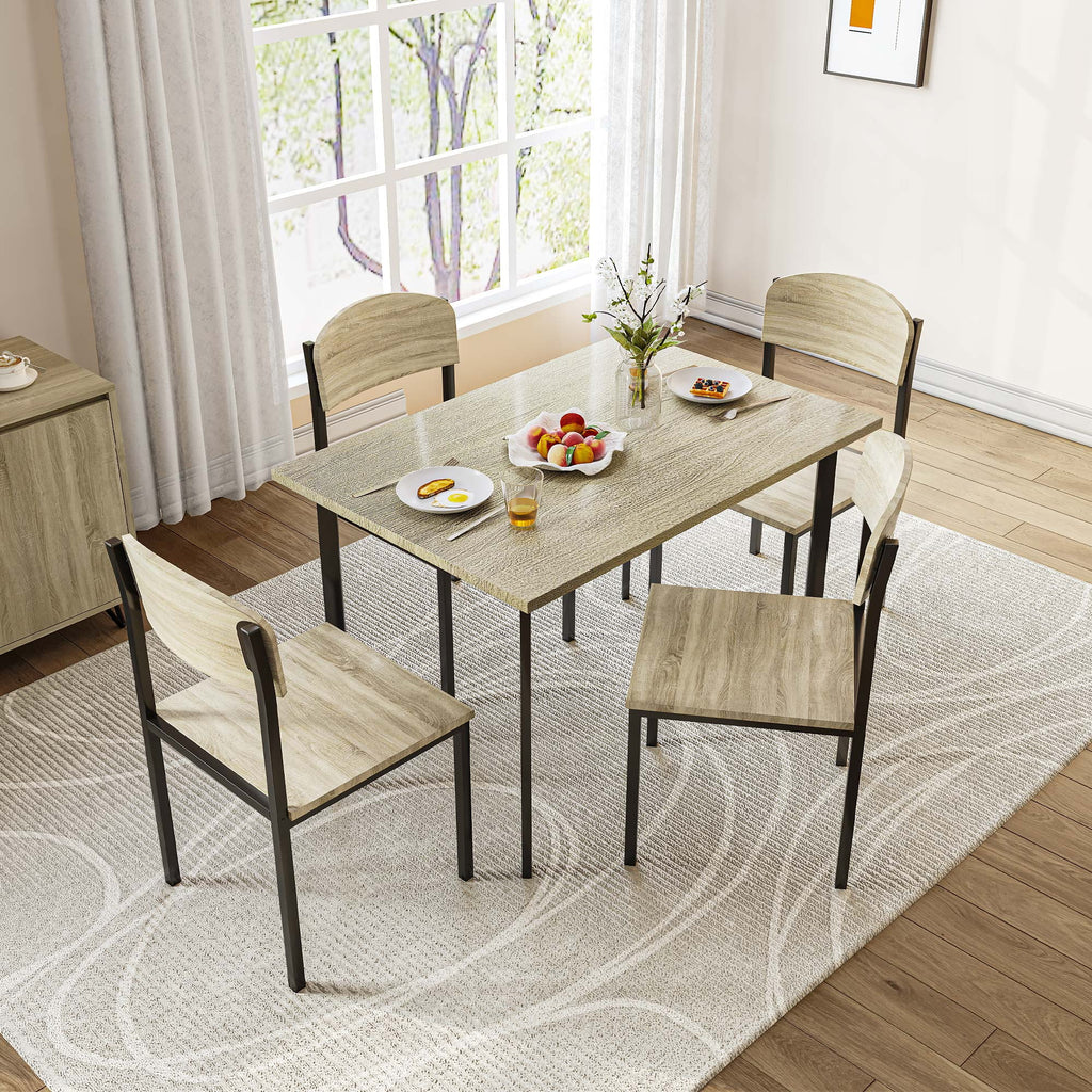 5-Piece Light Brown Dining Table Set U809951