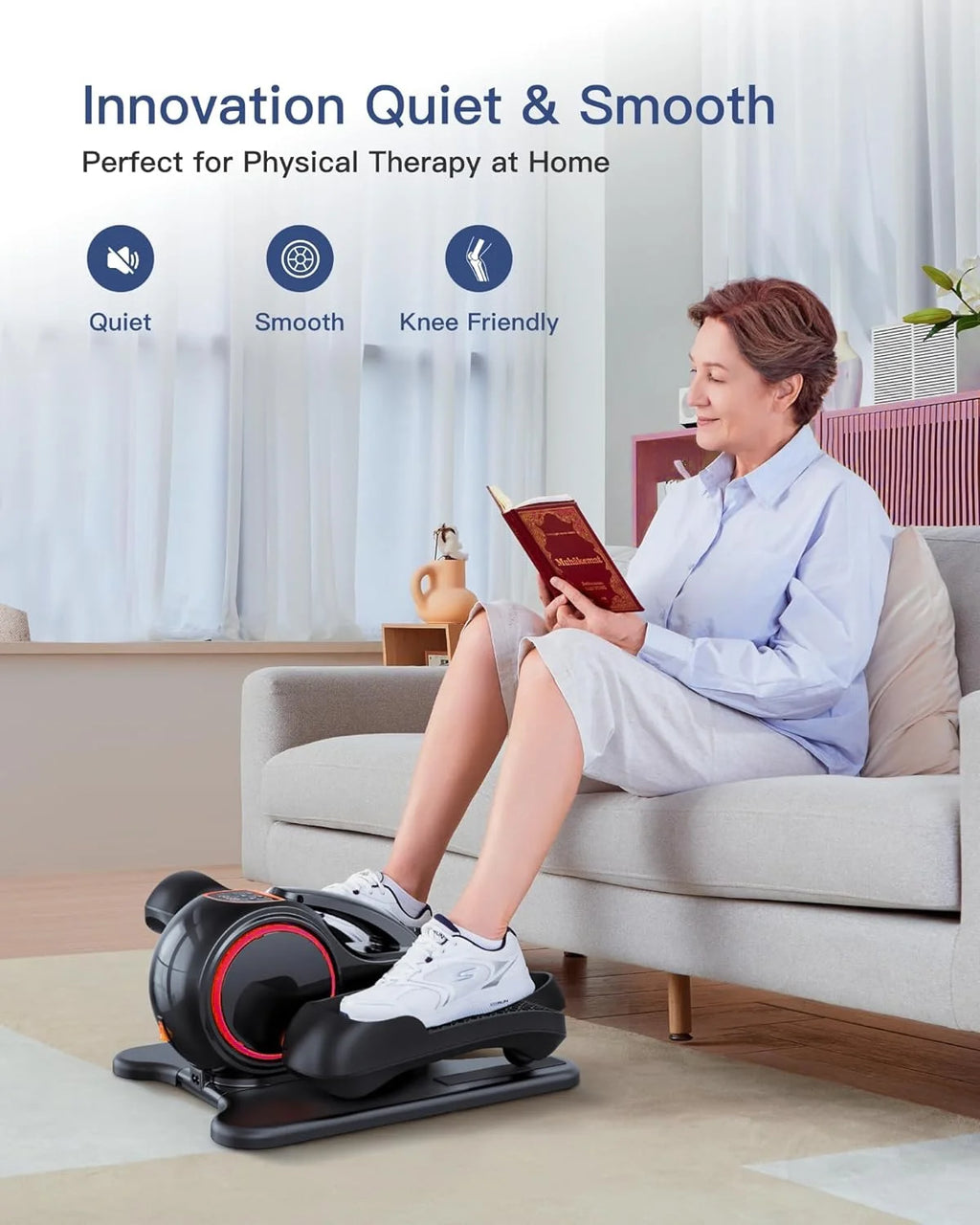 Under Desk Elliptical with Remote Control & Non-Slip Pedals Z6363