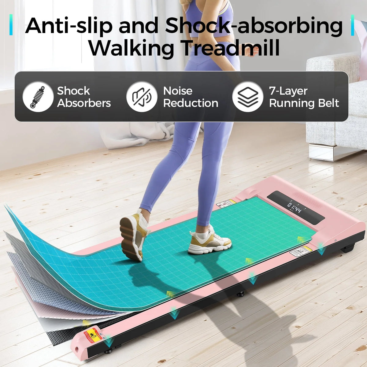 Walking Pad Treadmill 2.5HP Electric Jogging Running Machine U686135