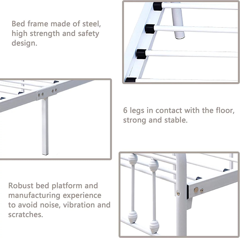 Vintage Queen Metal Platform Bed Frame E8039