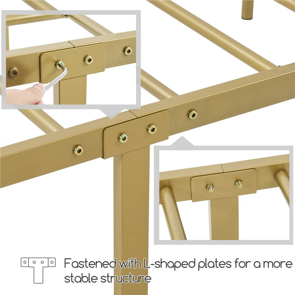 Twin Size Metal Bed with Arched Headboard and Footboard M4807