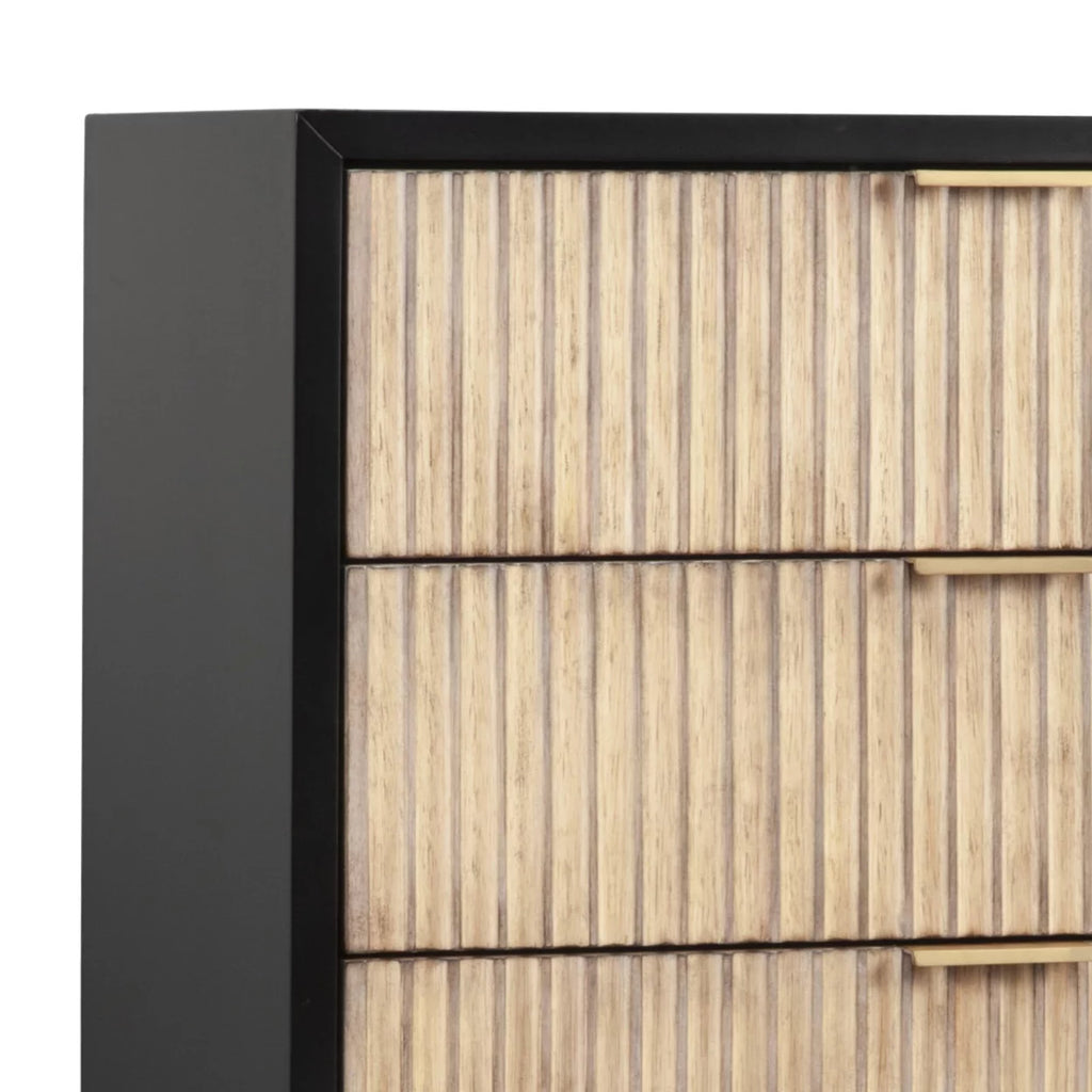 Black 5 Drawer Chest with Metal Base L45203