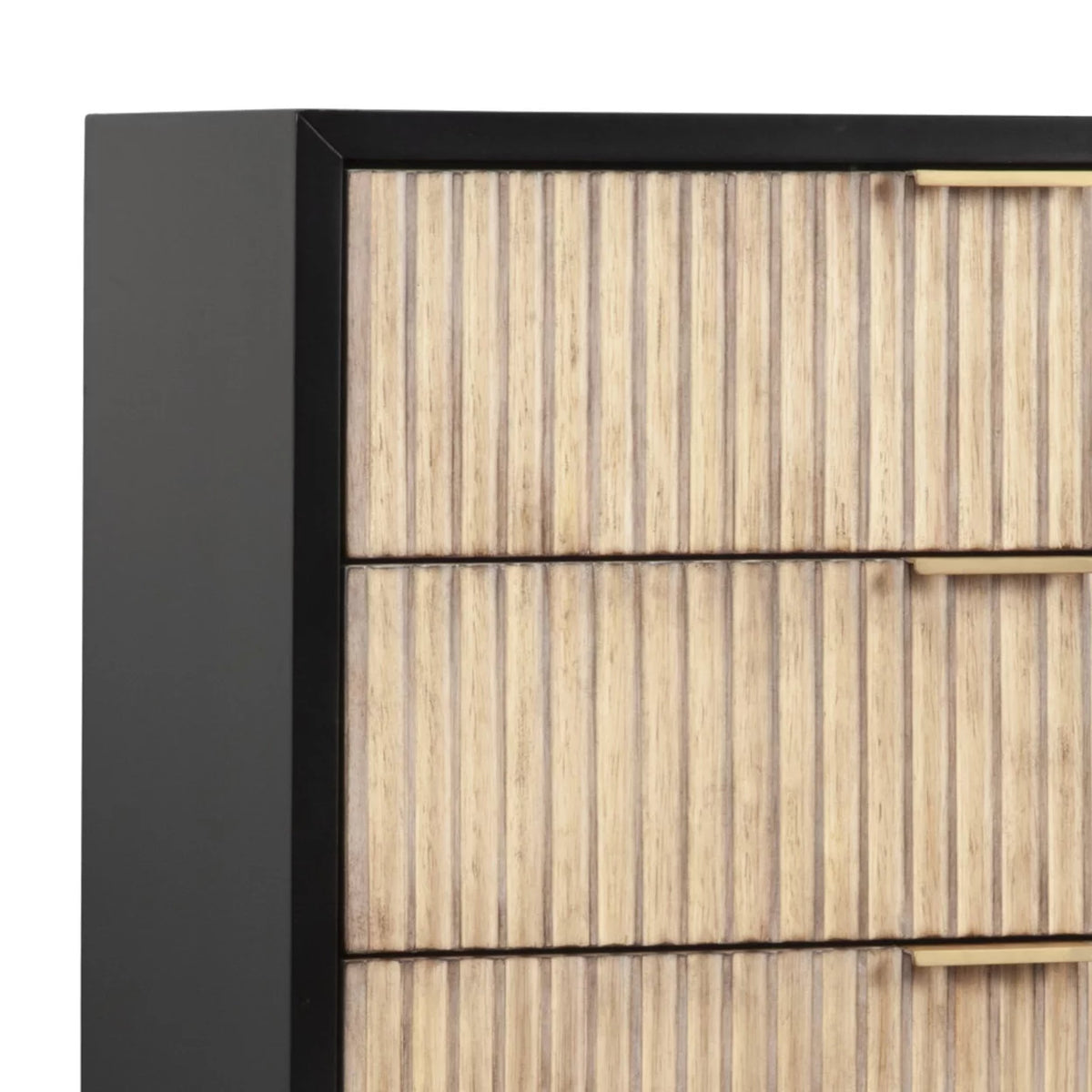Black 5 Drawer Chest with Metal Base L45203