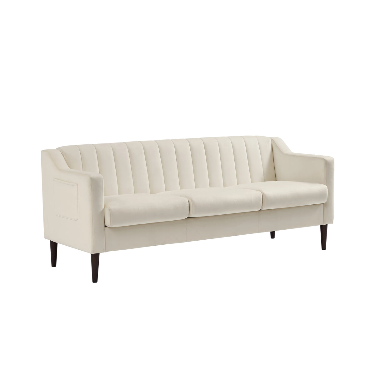 3 Seater Velvet Sofa with Removable Cushions H292808