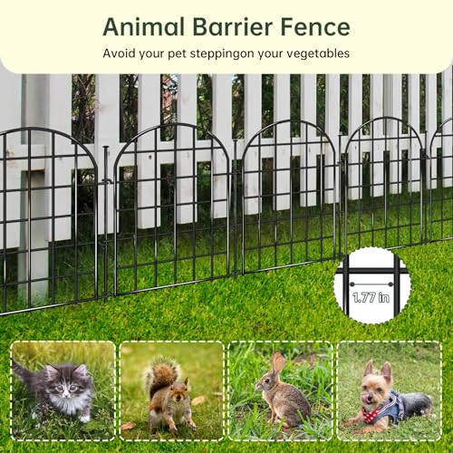 32.5 ft x 22 in 30 Panels Arched No Dig Metal Garden Fence X922