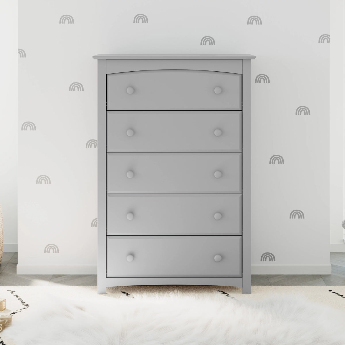 White 5 Drawer Nursery Dresser J32292