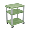 Green 3 Shelf AV Cart with Electric L238