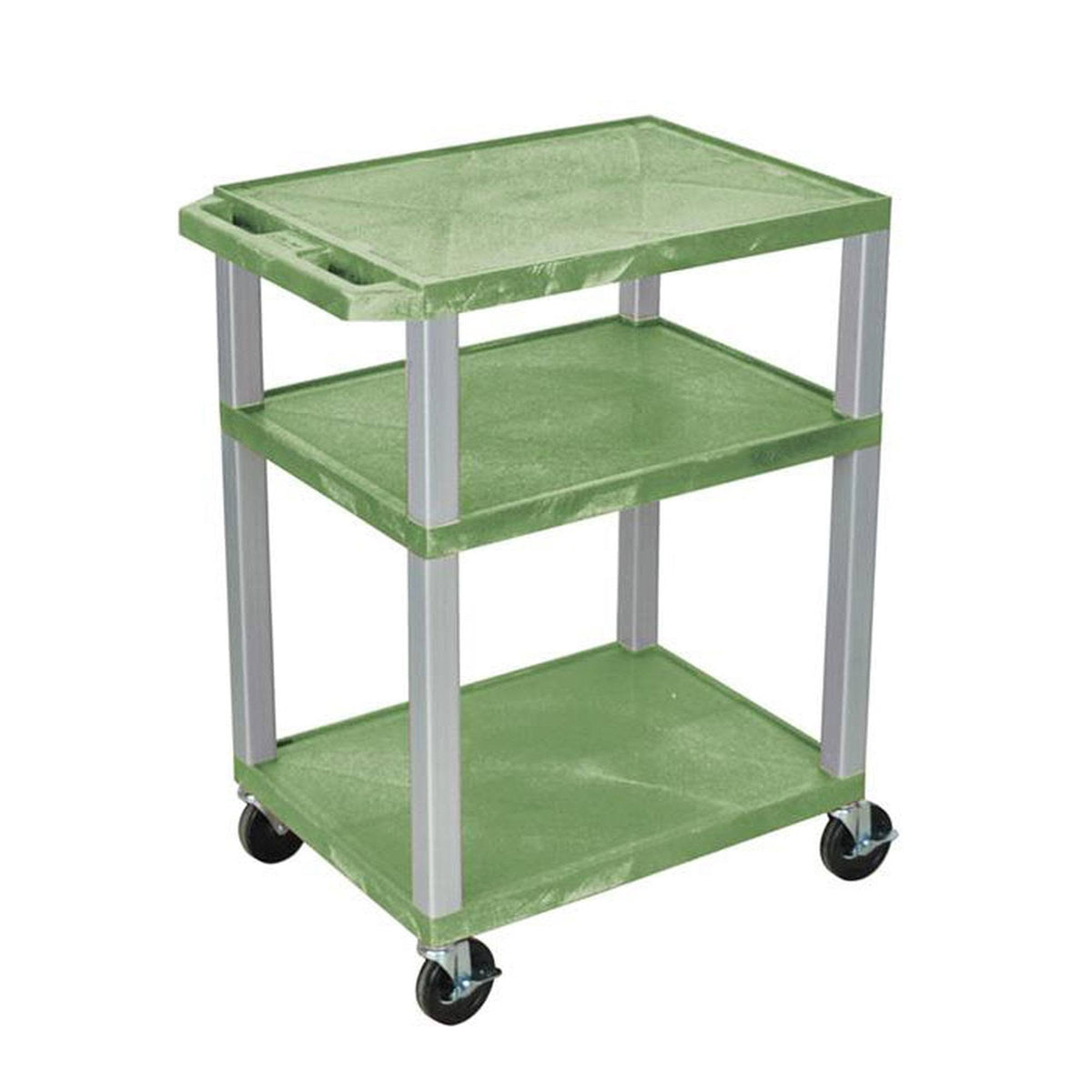 Green 3 Shelf AV Cart with Electric L238