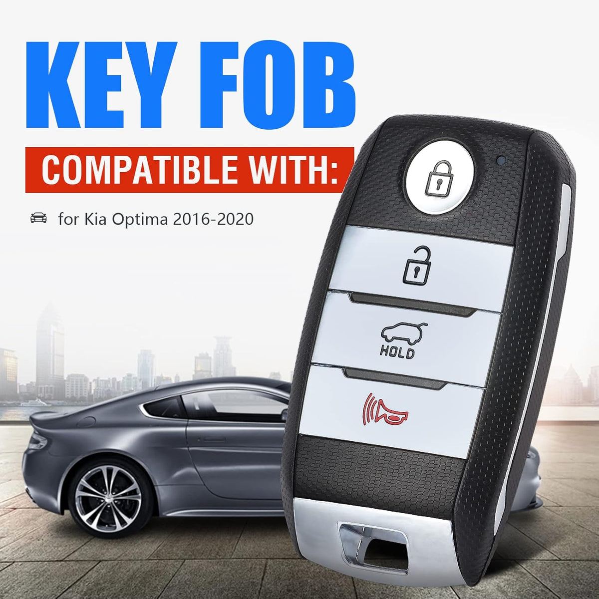 Car Key Fob Replacement 4 Buttons K758