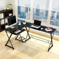 Black L-Shaped Computer Desk C486