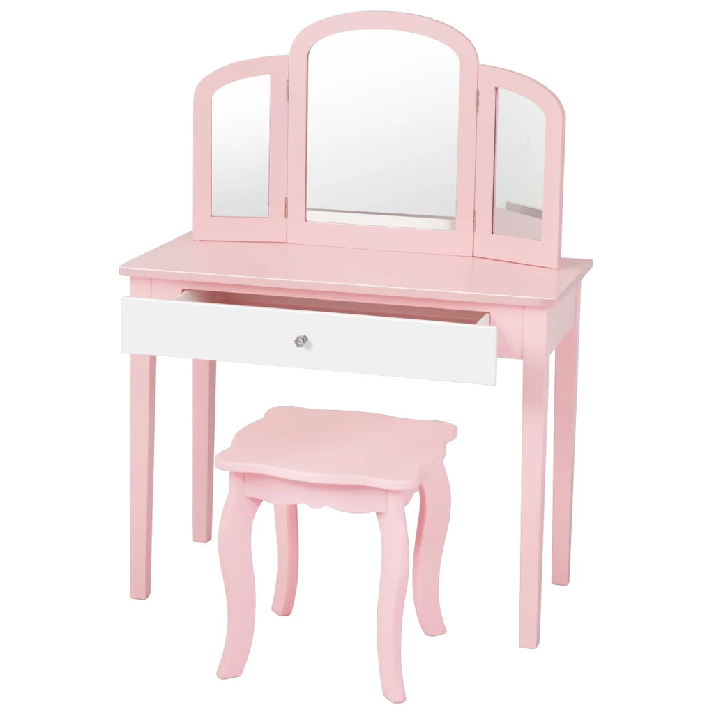 Kids Vanity Set with Mirror White G195535