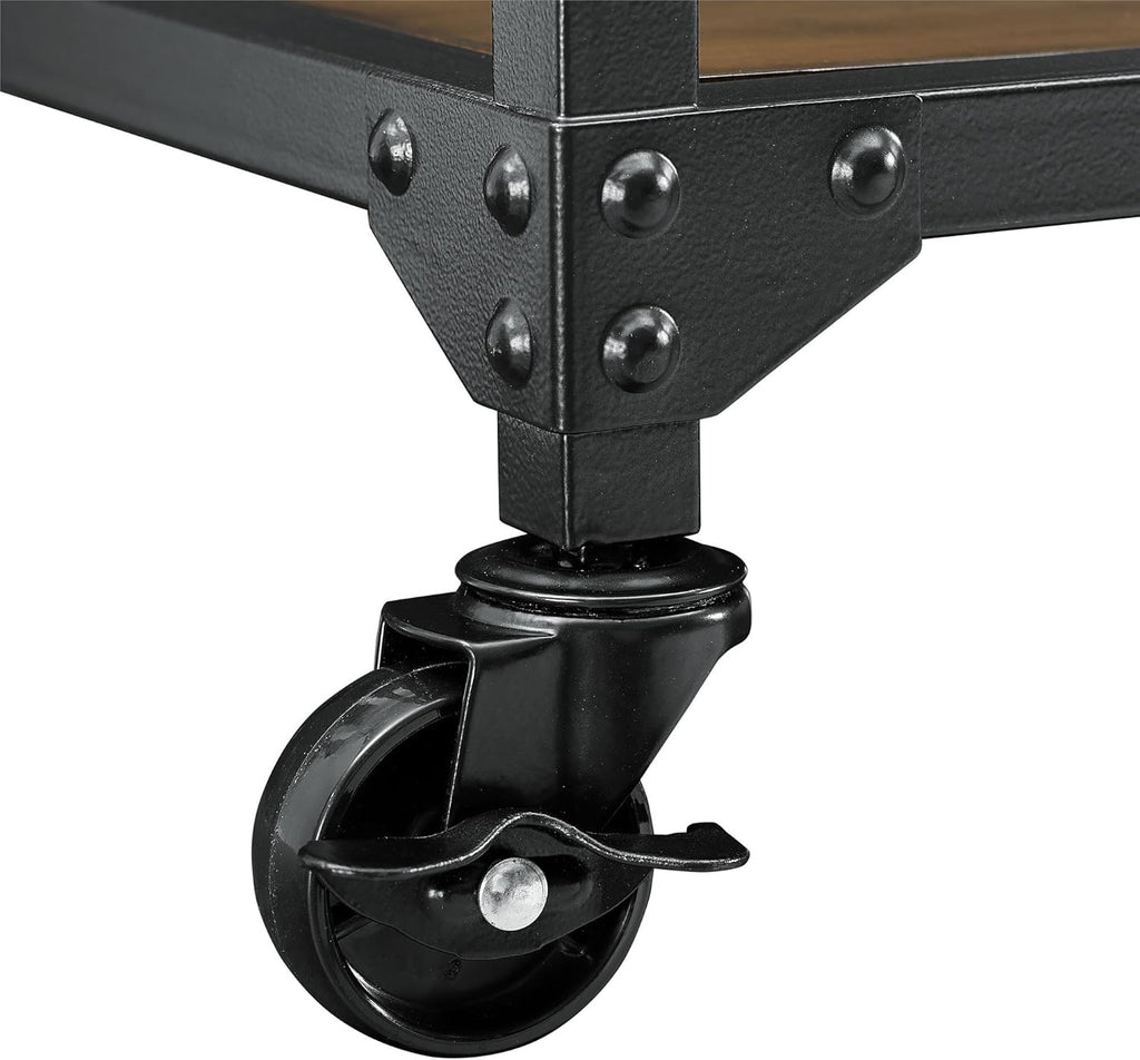 Multifunction Cart Rustic Antique Oak Black K1206
