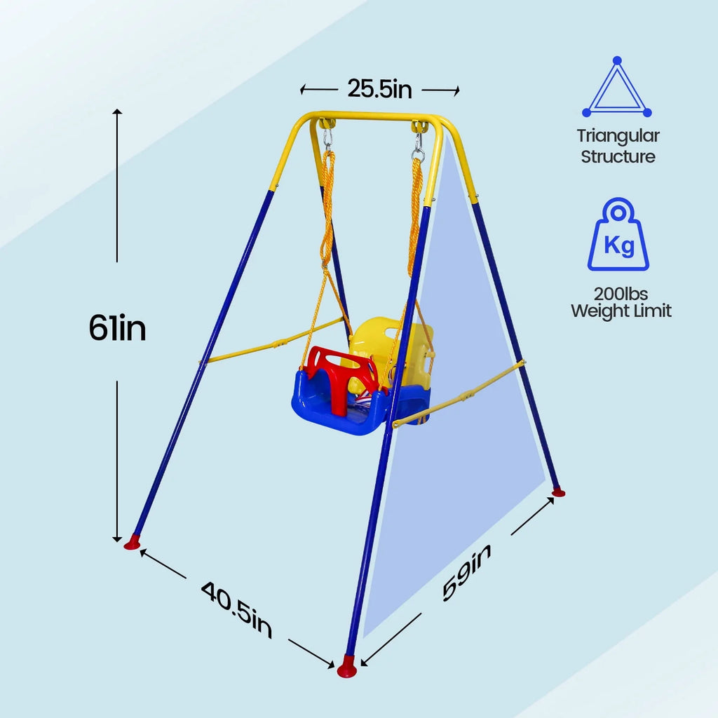 2-in-1 Toddler Swing Set and Baby Jumper V13578