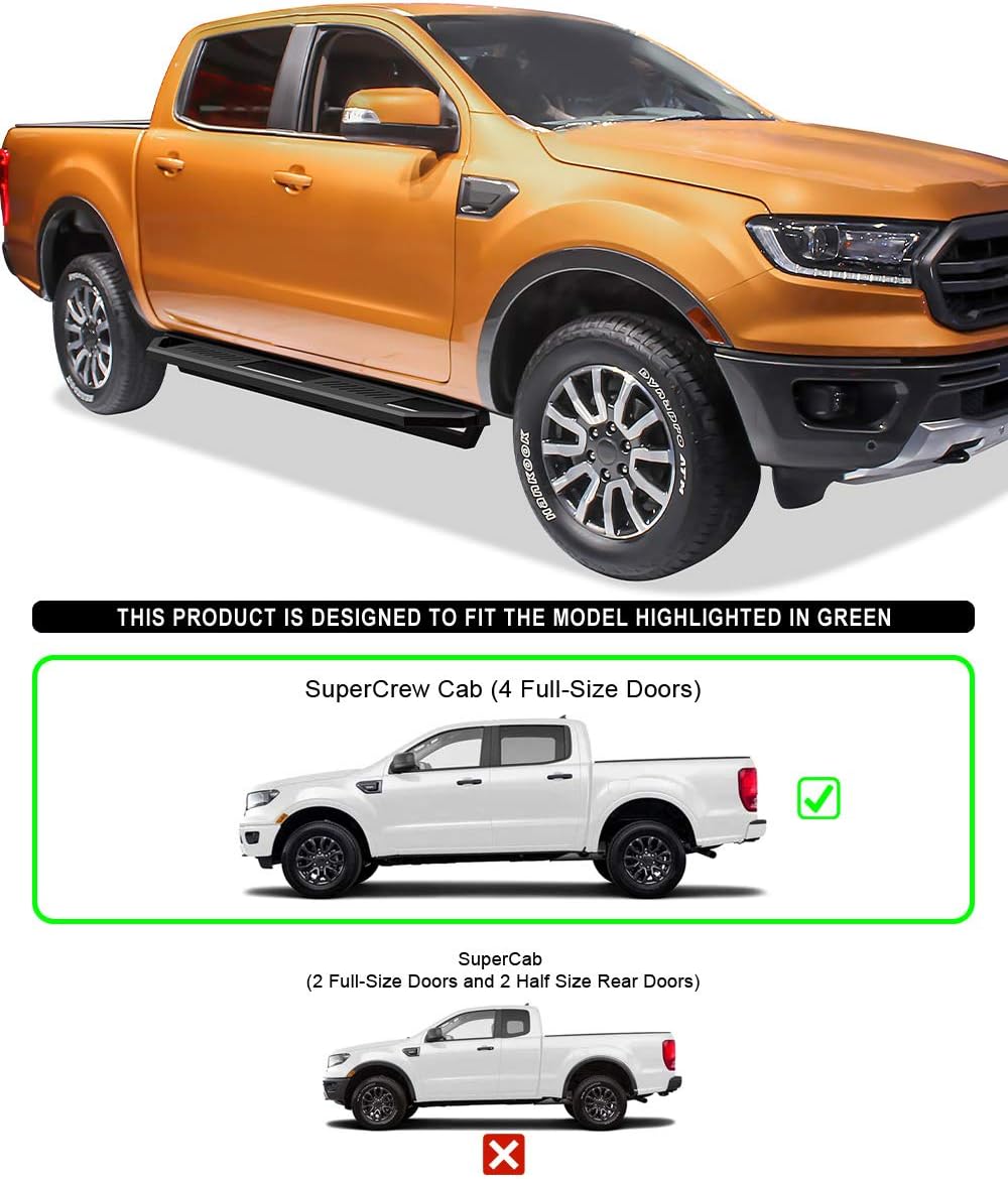 6.5in Aluminum Running Boards Side Steps I2049